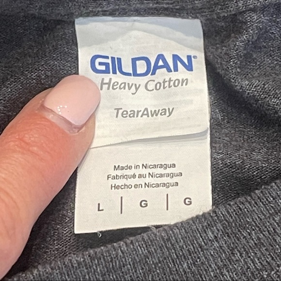 Gray and White Sugar Skull Shirt Sleeve T-Shirt Size L - Picture 5 of 6